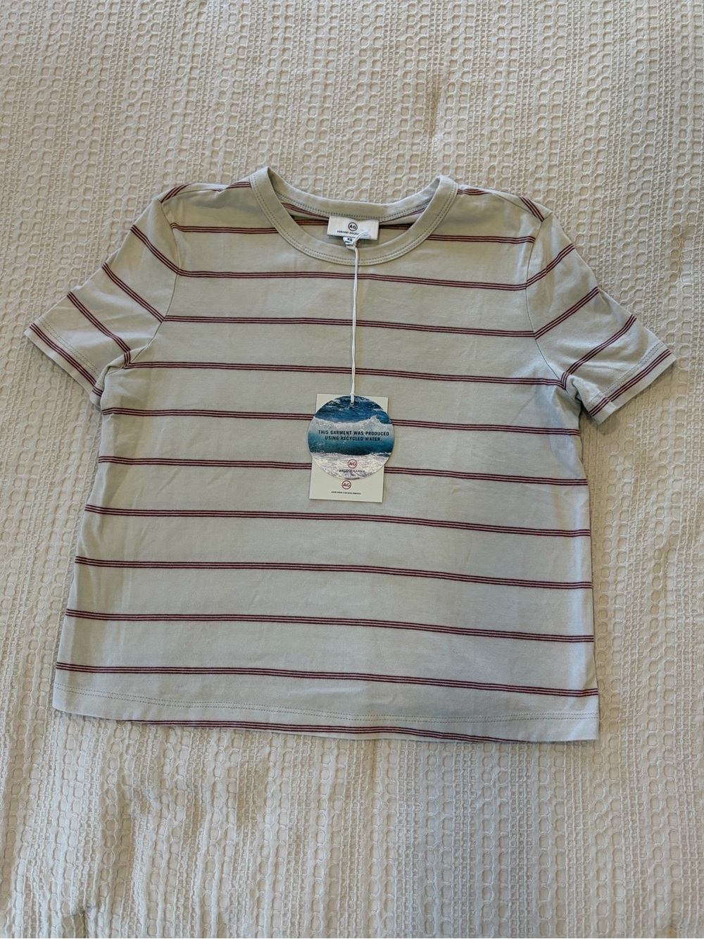 NWT! AG Adriano Goldschmied Women’s T-shirt Vintage Knit Tee Striped Size XS